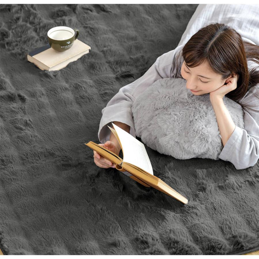 ラグ ラグマット 180×180 もこもこラグ 180×180cm ふわもこ ふわとろ あったか 冬用 滑り止め付 洗える カーペット ラグカーペット 絨毯 正方形 | ビーナスベッド | 06