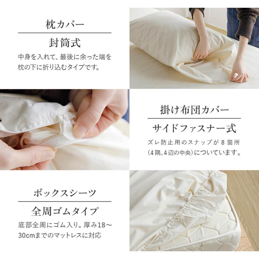 ボックスシーツ キング 綿100% オーガニックコットン amariyo ベッドシーツ マットレスカバー 180×200×35cm 日本製 GOTS認証 | ビーナスベッド | 12
