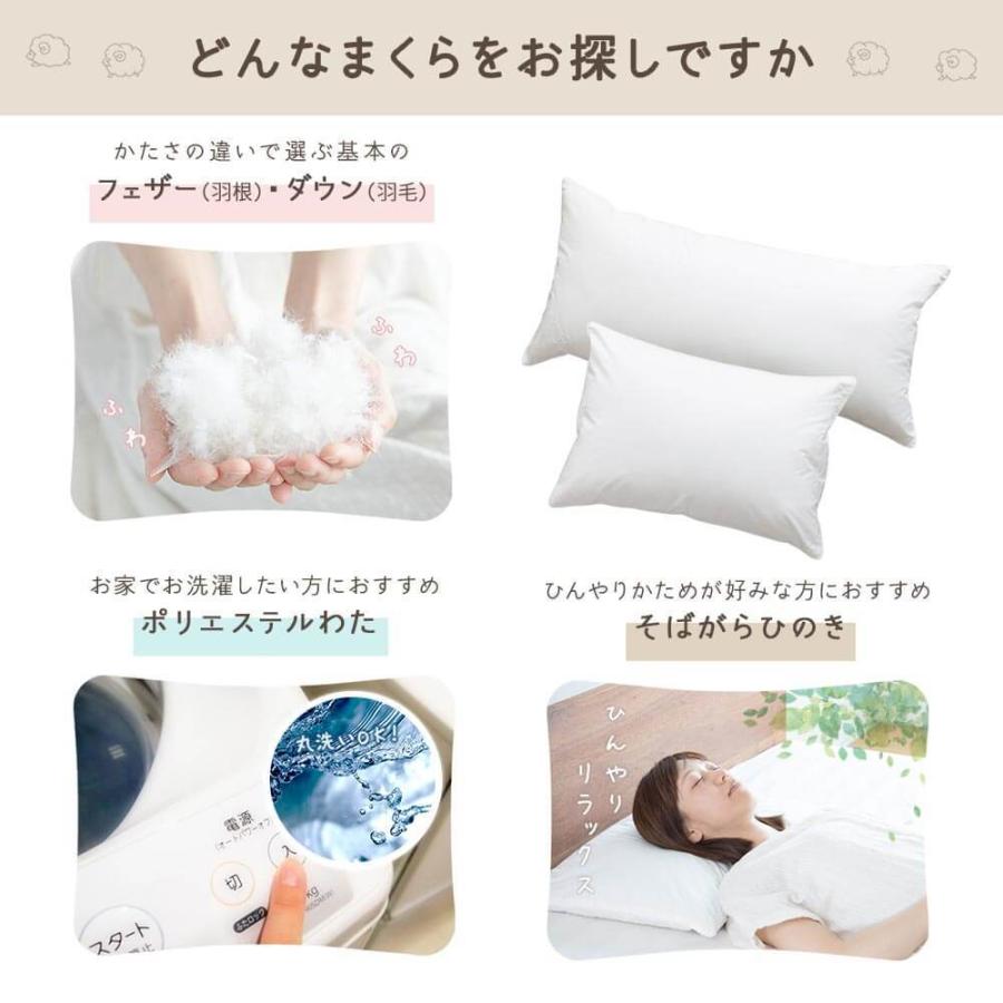 枕 L 50×70 そばがら ひのき 綿100％ ベーシック枕 日本製 硬め 夏