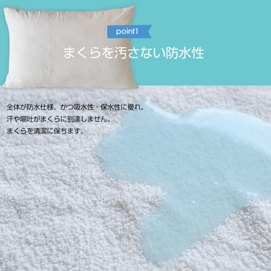 ベッドアンドマットレス ピロープロテクター 枕カバー 防水枕