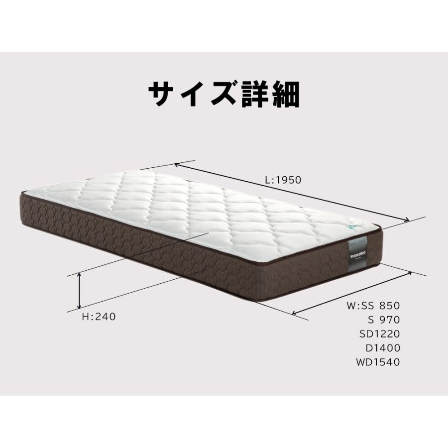 フランスベッド マットレス tw-105pw a-mon TW−105PW α−MON ダブル 高密度 連続スプリング  開梱設置 メーカー直送の画像