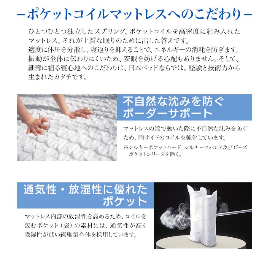 日本ベッド セミダブル シルキーシフォン 11316 ポケットコイル