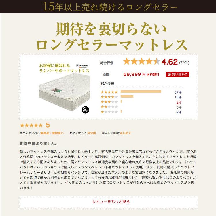 腰痛対策 ランバーサポート マットレス セミダブル ムスタリング 体圧
