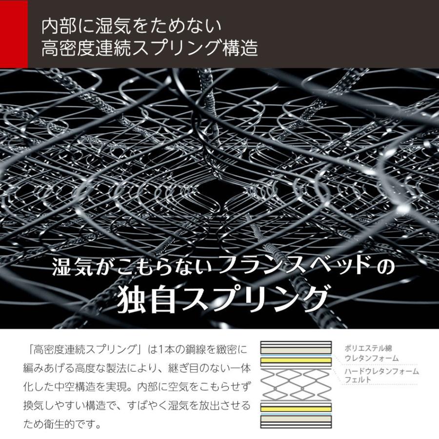 フランスベッド　マットレス ワイドダブル tw-100α TW-100α ツインサポート　高密度連続スプリング　ZT-030後継 tw-100α3 TW-100α3の画像