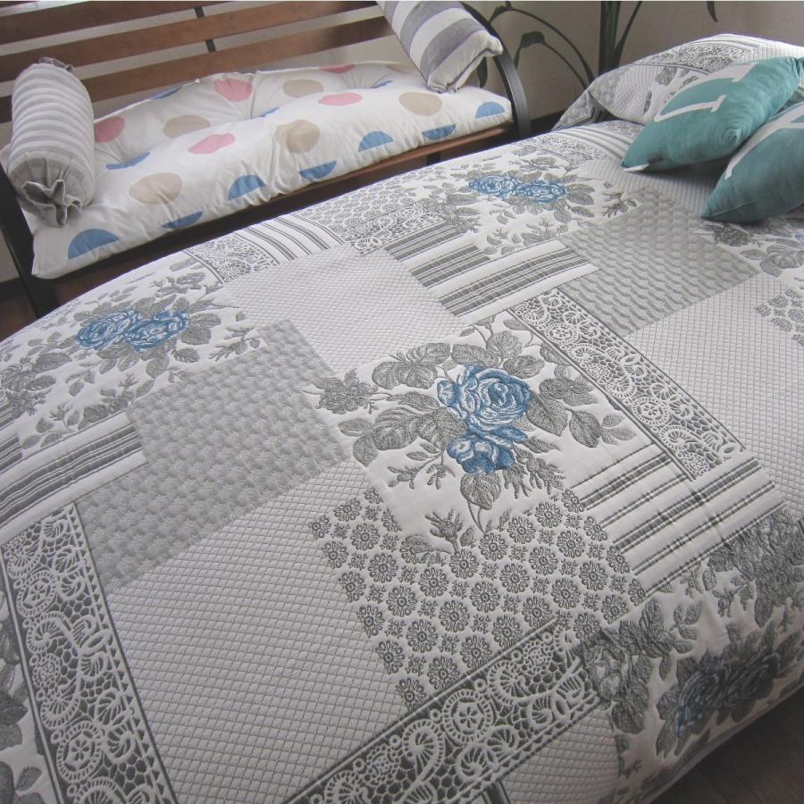 ベッドスプレッド エスコット シングル 180×270cm 1.8kg /スペイン製/日本仕様/ジャガード織/リバーシブル/280ｃｍ/超広幅デザイン生地 ベッドカバー_9