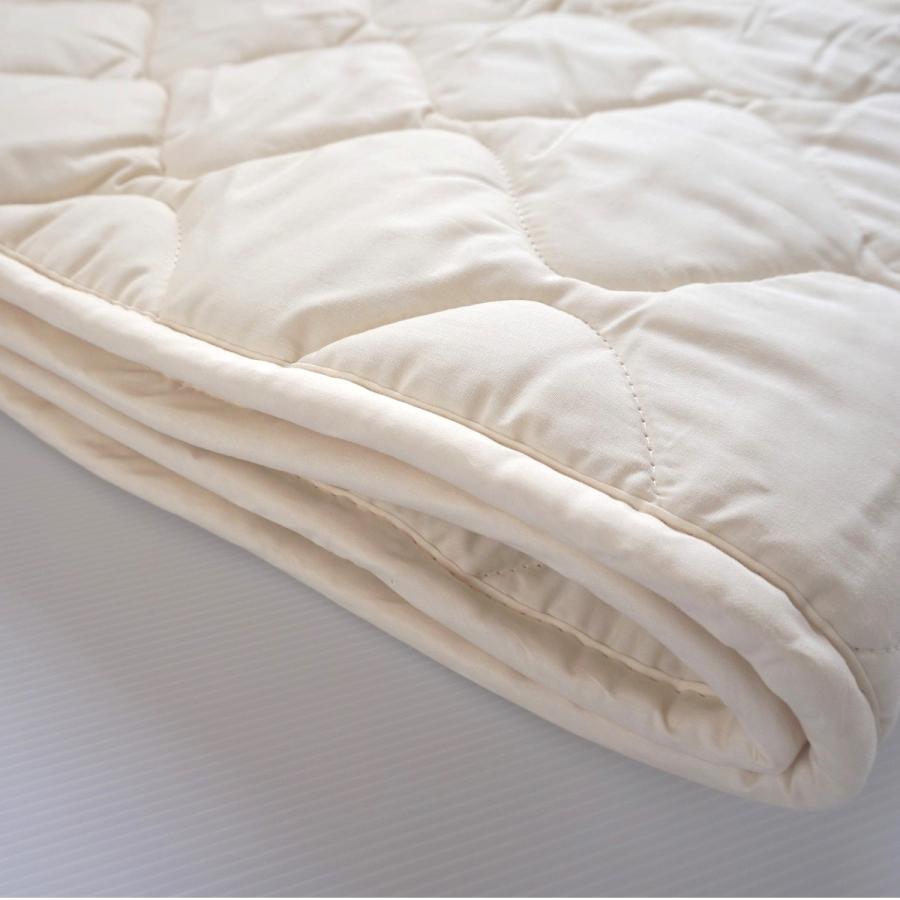 ウールの特性を保って洗える ディラン防縮加工 ベッドパッド セミダブル 上質ウール 1.8kg 120x200cm 日本製 ファイングレード