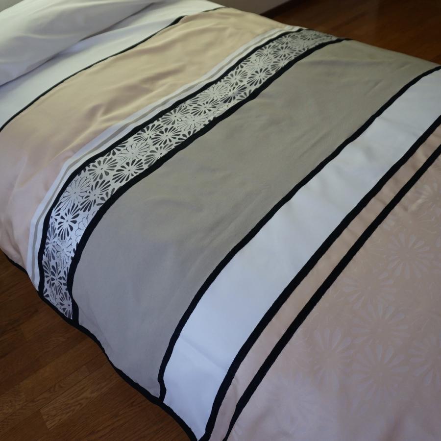 ベッドスプレッド エスピネラ ベージュ クイーン 250×270cm 1.3kg/スペイン製/日本仕様/ジャガード織/280ｃｍ超広幅デザイン生地 ベッドカバーの画像