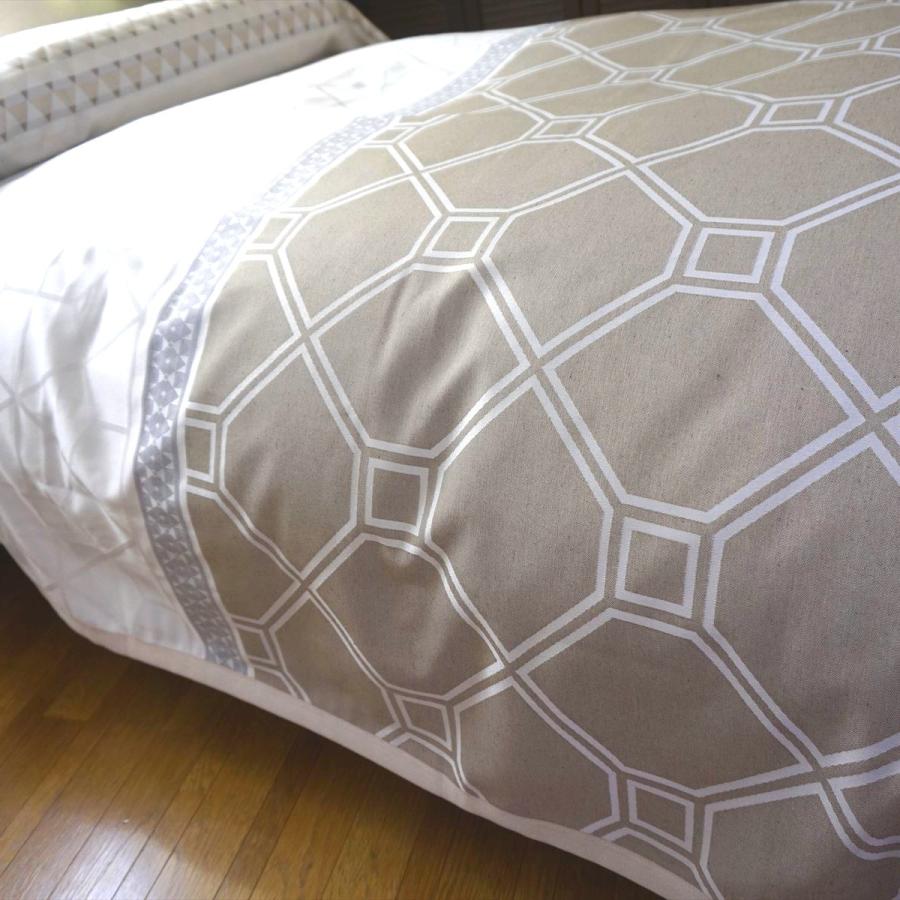 ベッドスプレッド カレン ベージュ ダブル 230×270cm 1.8kg/スペイン製/日本仕様/ジャガード織/280ｃｍ超広幅デザイン生地 ベッドカバーの画像