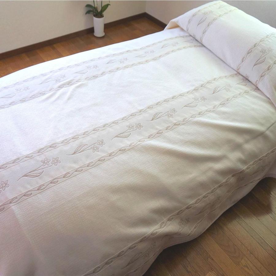 ベッドスプレッド パルミラ ダブル 230×270cm 1.5kg/スペイン製/日本仕様/ジャガード織/280ｃｍ超広幅デザイン生地 ベッドカバーの画像