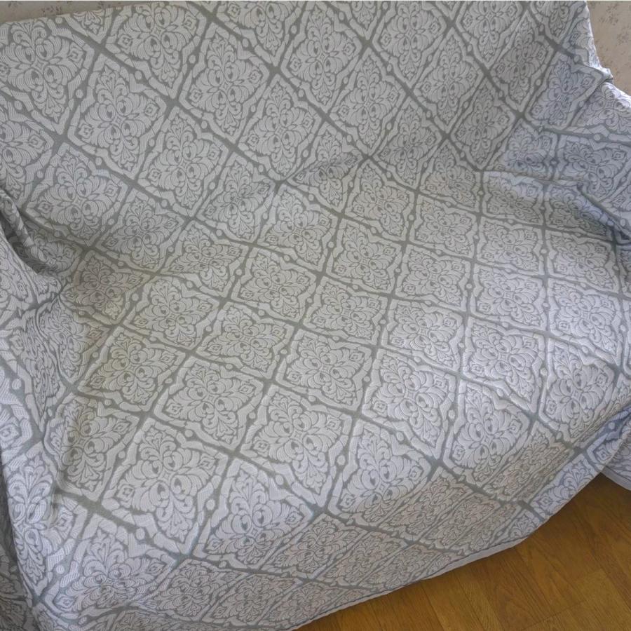 ベッドスプレッド ギア ミント セミダブル 200×270cm 1.3kg/スペイン製/日本仕様/ジャガード織/280ｃｍ超広幅デザイン生地 ベッドカバーの画像