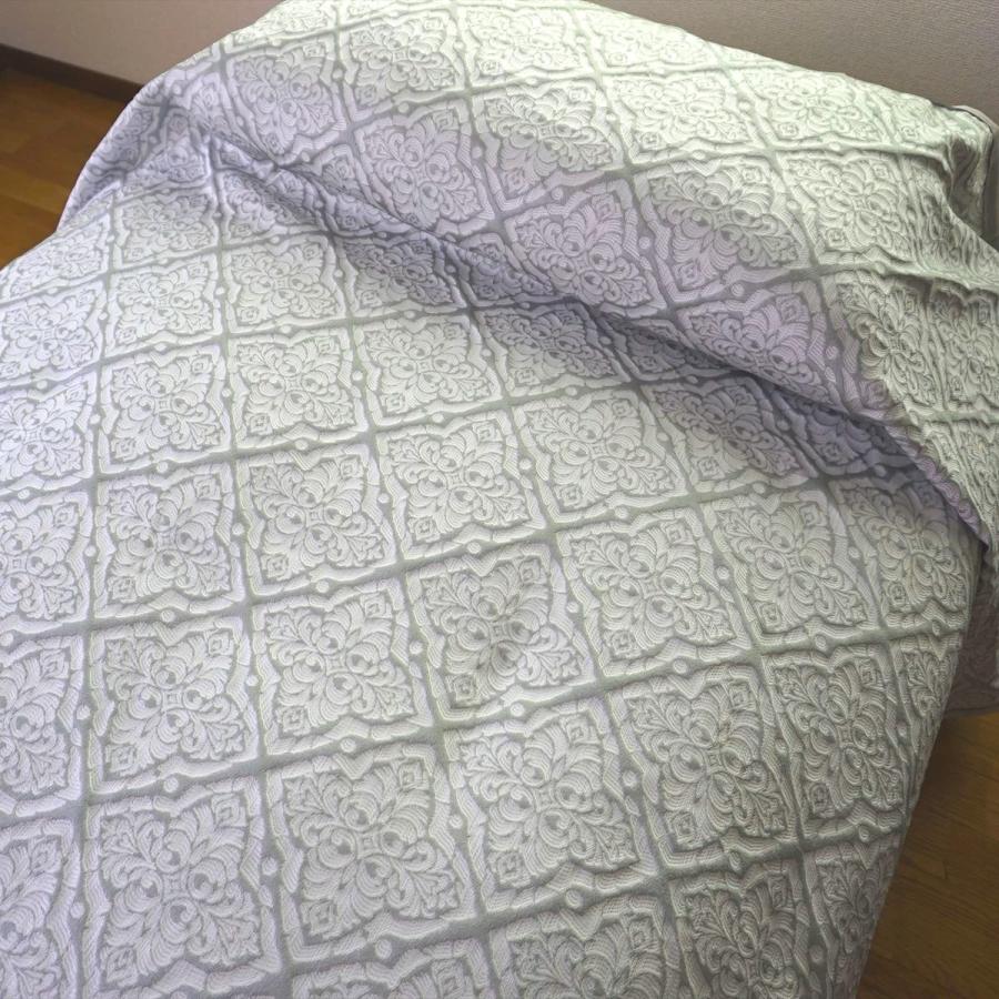 ベッドスプレッド ギア ミント ダブル 230×270cm 1.4kg/スペイン製/日本仕様/ジャガード織/280ｃｍ超広幅デザイン生地 ベッドカバーの画像