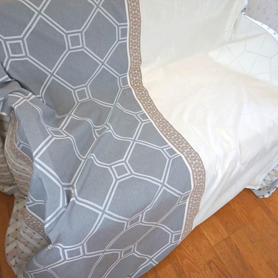 ベッドスプレッド カレン グレー ダブル 200×270cm 1.7kg/スペイン製/日本仕様/ジャガード織/280ｃｍ超広幅デザイン生地 ベッドカバーの画像