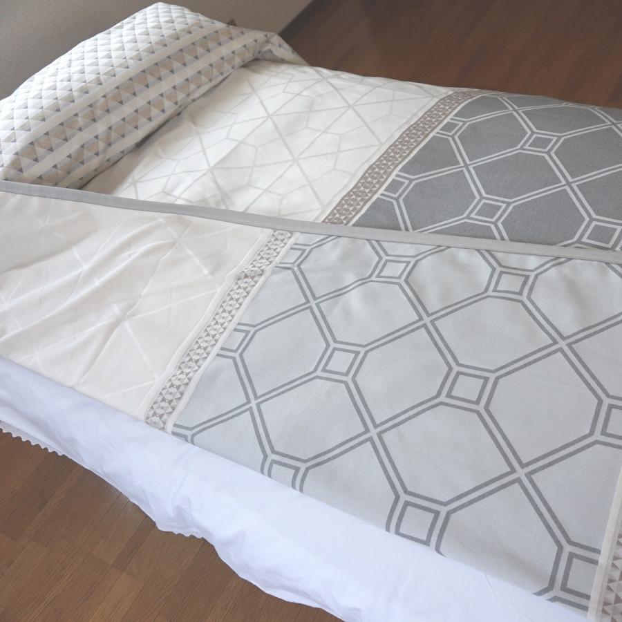 ベッドスプレッド カレン グレー ダブル 200×270cm 1.7kg/スペイン製/日本仕様/ジャガード織/280ｃｍ超広幅デザイン生地 ベッドカバーの画像
