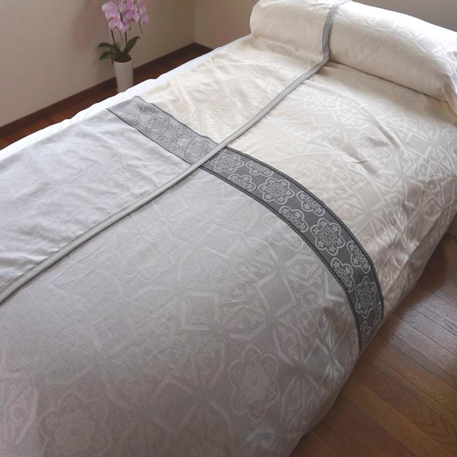 ベッドスプレッド カンクン グレー ダブル 230×270cm 1.4kg/スペイン製/日本仕様/ジャガード織/280ｃｍ超広幅デザイン生地 ベッドカバーの画像