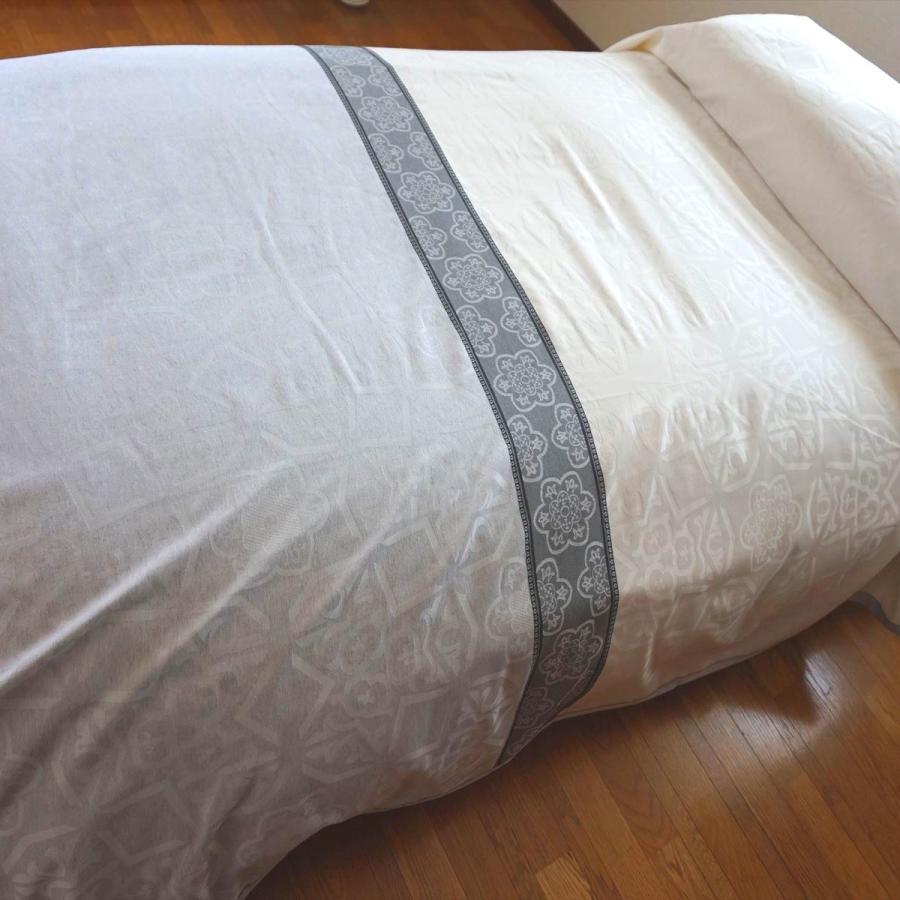 ベッドスプレッド カンクン グレー ダブル 230×270cm 1.4kg/スペイン製/日本仕様/ジャガード織/280ｃｍ超広幅デザイン生地 ベッドカバーの画像