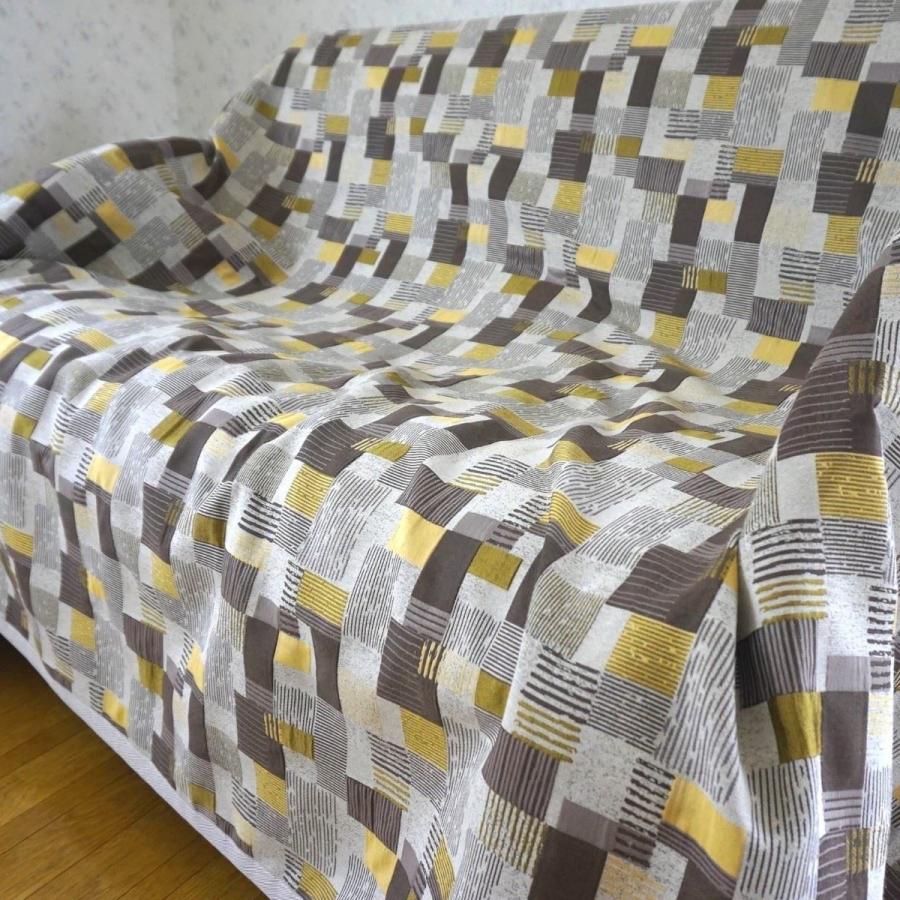 ベッドスプレッド レスコー マロンゴールド ダブル 230×270cm 1.9kg/スペイン製/日本仕様/ジャガード織/リバーシブル/280ｃｍ超広幅デザイン生地/の画像