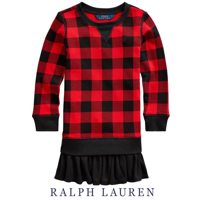 ラルフローレン ワンピース スウェットシャツドレス 長袖 キッズ 子供 女の子 子供服 ブロックチェック 12 4359 Bee8 通販 Yahoo ショッピング
