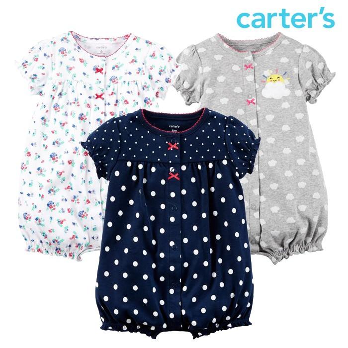 カーターズ ロンパース 半袖 ベビー 子供 女の子 半袖 前ボタン ショートオール 9 3192 Bee8 通販 Yahoo ショッピング