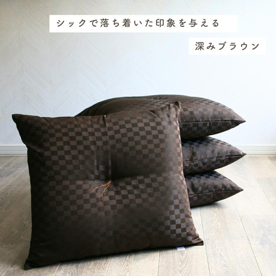 座布団 4枚組 55×59 市松柄 銘仙判 お盆 お彼岸 法事 居酒屋 シンプル
