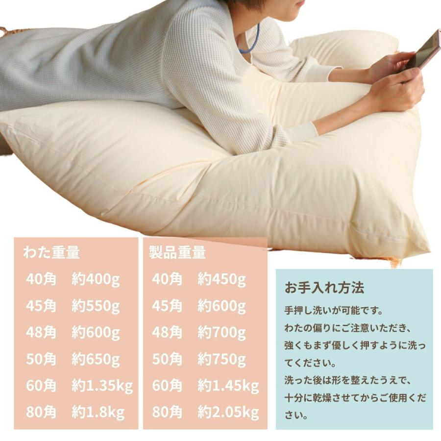 ヌードクッション 50×50 帝人 フワリーヌECO 綿使用 日本製 クッション