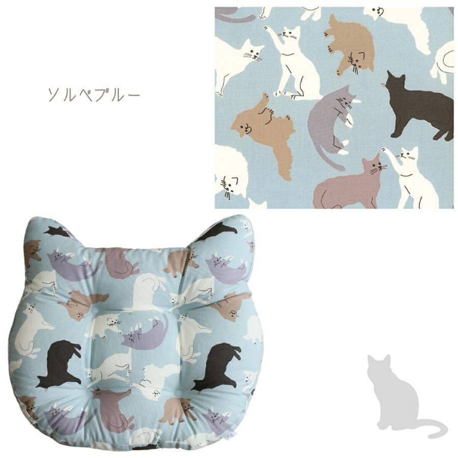 ねこ型 クッション 4個セット 座布団 フロアクッション 猫柄 ねこ 猫