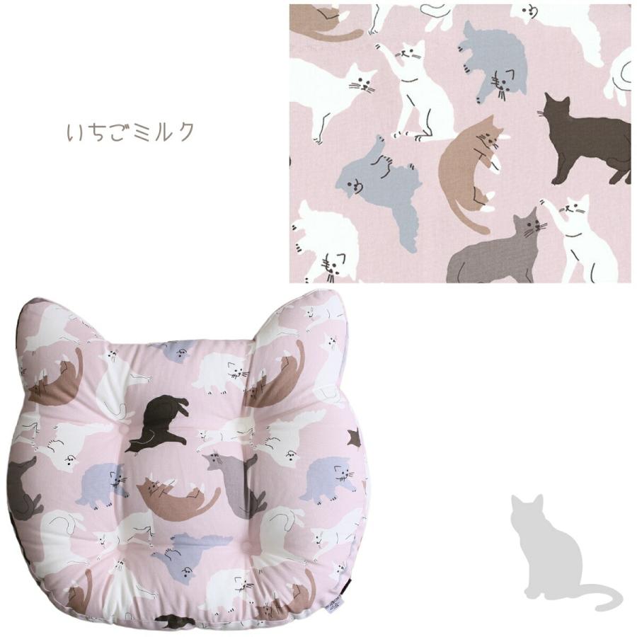 ねこ型 クッション 4個セット 座布団 フロアクッション 猫柄 ねこ 猫