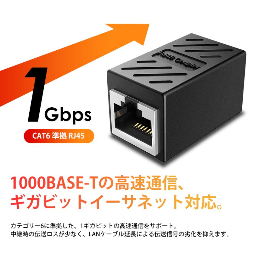 LANケーブル 中継アダプタ 延長コネクタ cat6 cat5e ギガビットイーサネット対応 8P8C RJ45 LAN端子 1Gbps  1000Mbps メス-メス 10個セット 931041 送料無料 :BB-931041:BeeBraxs - 通販 - Yahoo!ショッピング