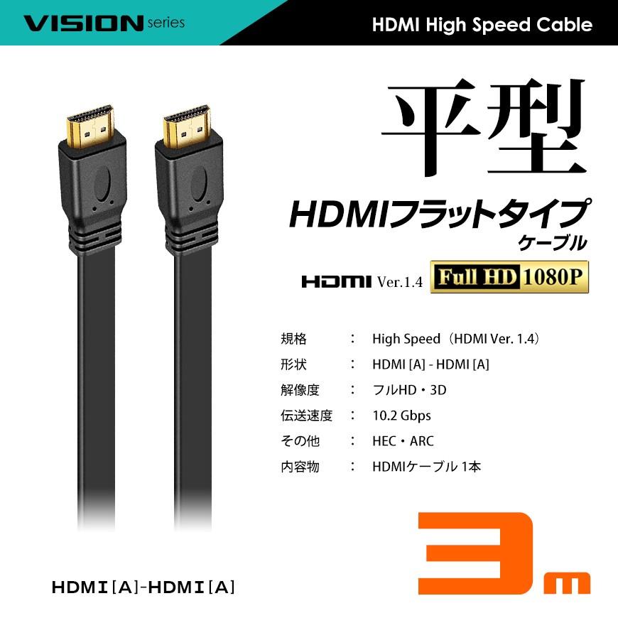 ✨️残り1点✨️HDMIケーブル 30m Ver2.0 フラットタイプ 薄型 平型 VISION HDMIケーブル フラットケーブル 3m 超薄型 平型 ハイスピード
