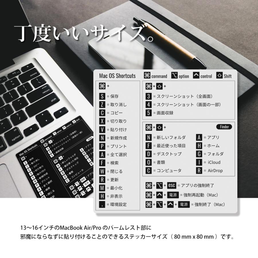Mac OS ショートカット キー ステッカー コマンド入力 キーボード