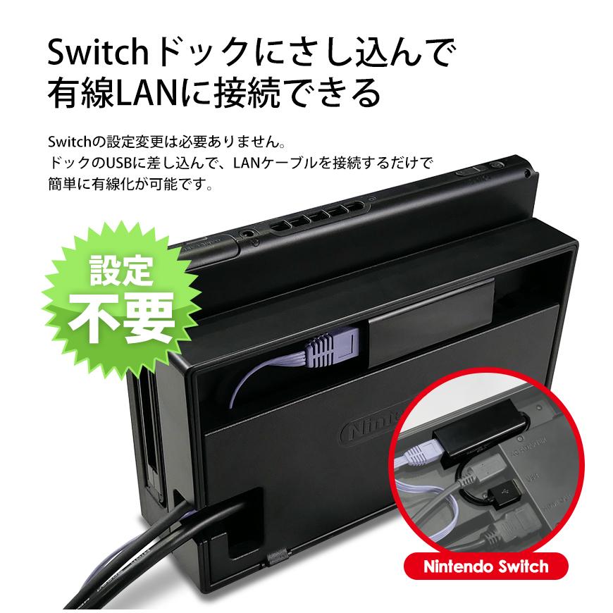 Nintendo Switch 有線lanアダプター 任天堂 スイッチ ドックにきっちりハマる Tvモードに対応 Usb2 0 安定 高速 かんたん接続 送料無料 Ns Laad Beebraxs 通販 Yahoo ショッピング