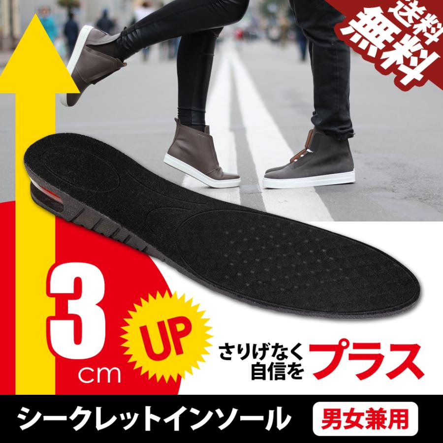 シークレットインソール 中敷き 黒 調節可能 エアインソール インソール　靴ベラ