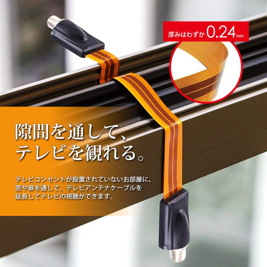VISION すき間用 アンテナケーブル 中継 フラットケーブル 隙間 すきま