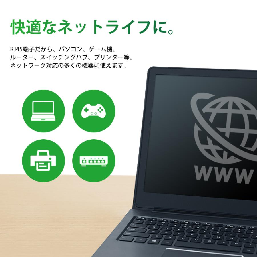 UGREEN LANケーブル L型端子 1m カテゴリー6 1Gbps ギガビット 高速通信 CAT6 RJ45 壁面 壁掛けに 30833 | UGREEN | 04