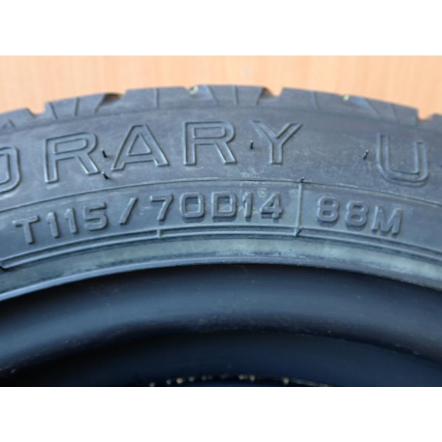 H20 bB QNC21 T115/70D14/2008年製/J14×4T/4穴/PCD=100/スペアタイヤ/SPタイヤ/テンパータイヤ 1本 |  | 08