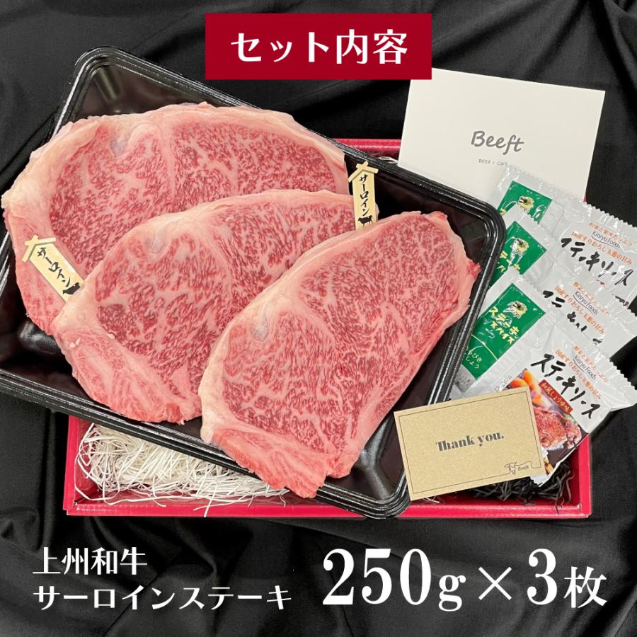 お中元 御中元 牛肉 ギフト サーロインステーキ 750g 上州和牛 化粧箱入 黒毛和牛 A4A5ランク 250g×3枚 国産牛 お歳暮 送料無料 お年賀 誕生日 出産内祝い | 上州和牛 | 14