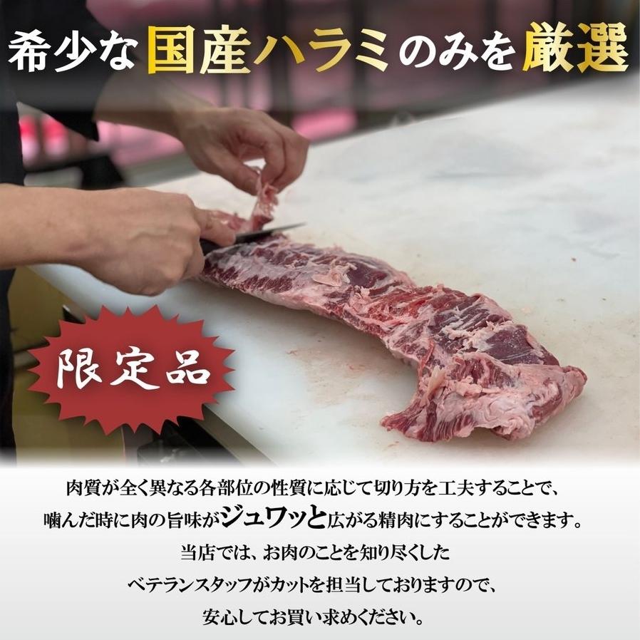 おひとり様３個まで 数量限定再入荷 希少な国産ハラミ 国産牛 牛肉 焼肉 720g 180g × 4パック やわらか加工 たれ漬け 送料無料 BBQ｜beeft｜09