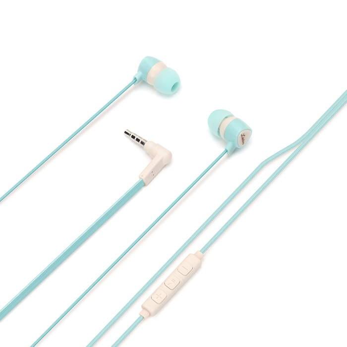 イヤホン ステレオ インナーイヤー 女子向け ヘッドホン ハンズフリー フラットケーブル 1 2m ブルー Beehive Nico 通販 Yahoo ショッピング