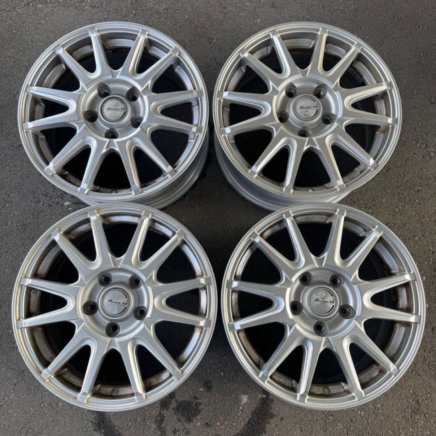 002【中古アルミホイール4本セット】Double ECO LABEL 16×6.5J 114.3 