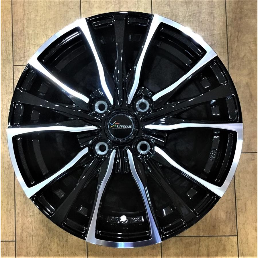 10展示品.★クロノス　CH-110★14×4.5　100-4+45　ハブ径67mm★カラー　BK/P★N-BOX、タント、ワゴンR等軽カー用♪4本セット