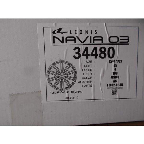 12【展示品4本セット】LEONIS NAVIA03 15×4.5 100-4+45  N-BOX、タント等の画像