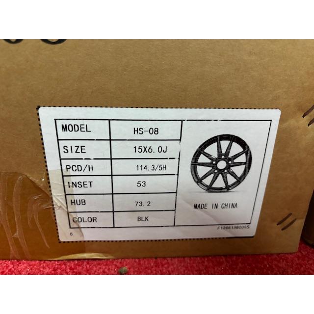 027【展示品】Humanline HS-08 ブラック 15×6.0J 114.3-5H IN53 ハブ径73.2ｍｍ 4本セット！の画像