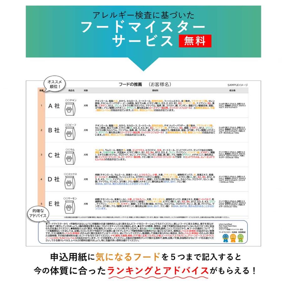 ペット不耐性・アレルギー検査 アレミッケ (3頭分)業界最多の ペット不耐性・アレルギー検査 アレミッケ (3頭分)業界最多の