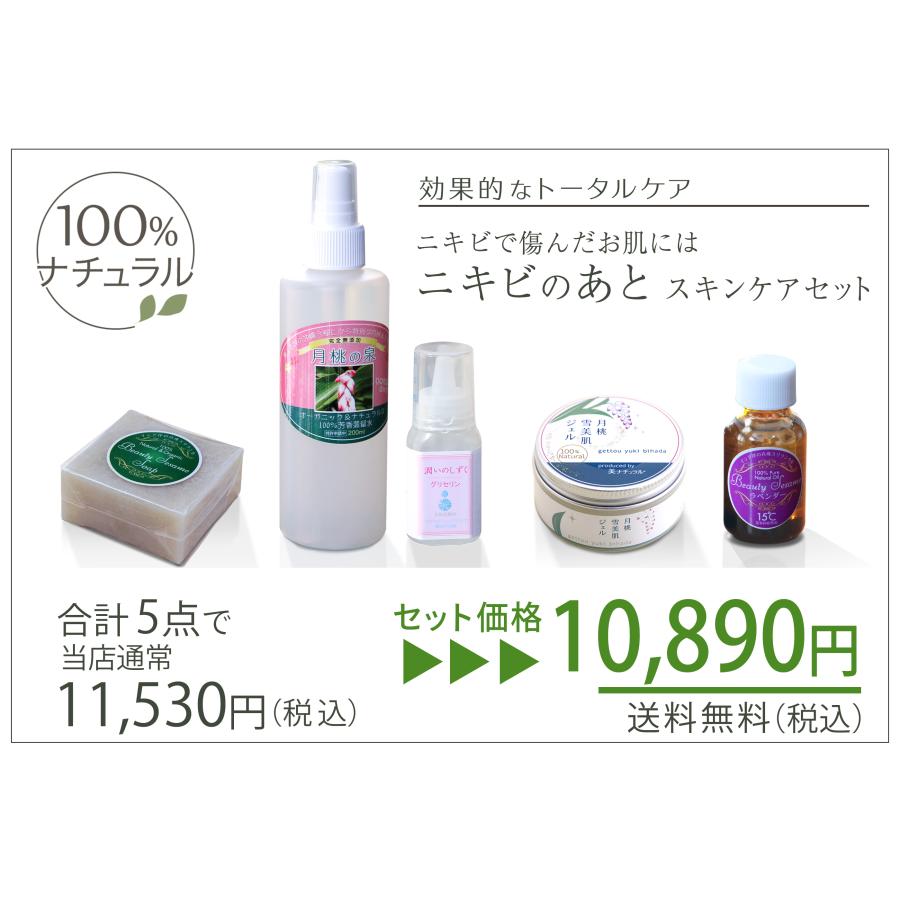 ニキビのあとスキンケアセット大人ニキビ、にきび跡 吹き出物 ニキビ にきび 洗顔石鹸、化粧水、ジェル、スキンケアオイル | オーガニック | 08