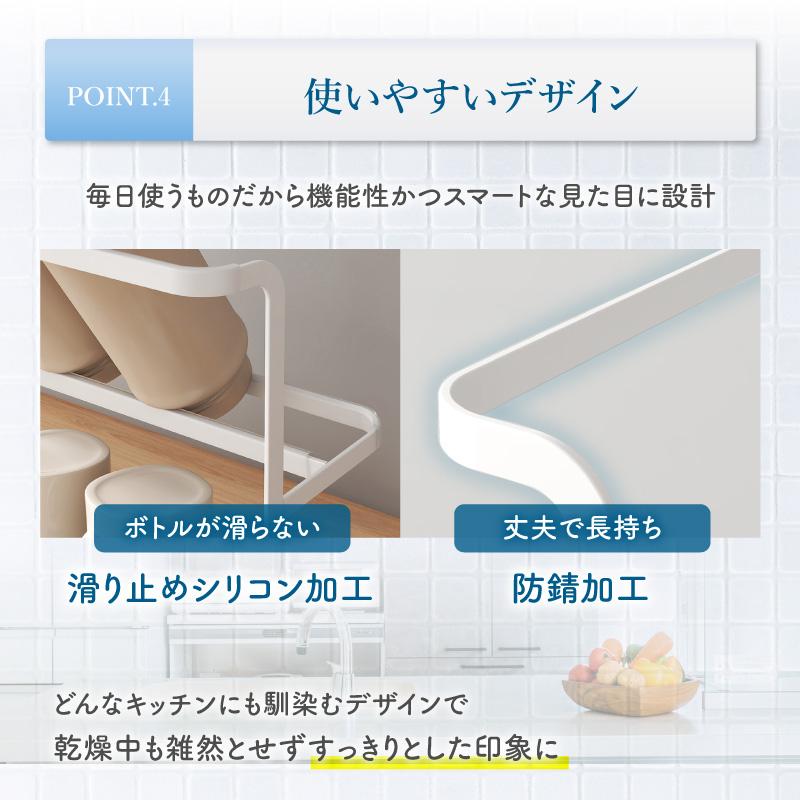 水筒 水切りラック 2段 水切りかご 省スペース ホワイト ブラック 丈夫 水洗い ステンレス 防錆 乾燥 コップ 斜め シンプル 収納 | ブランド登録なし | 08