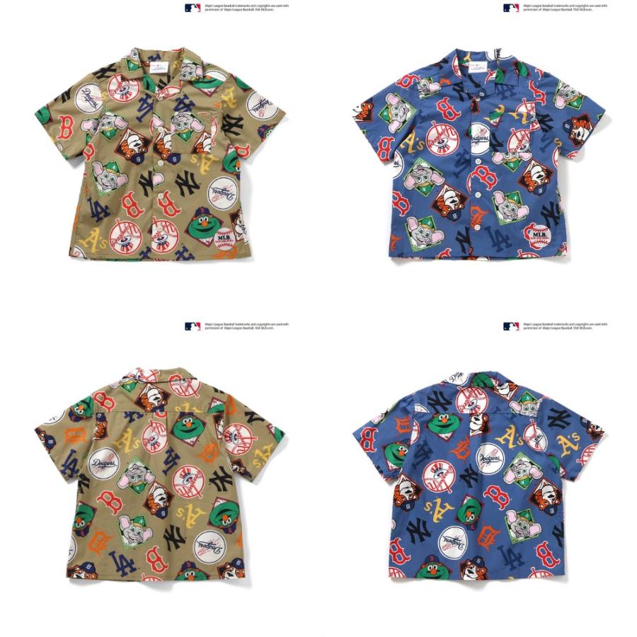 BREEZE ブリーズ キッズ MLB 総柄シャツ半袖 ヤンキース ドジャース