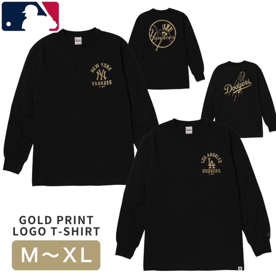 MLB スタンダード ゴールドプリント 長袖Tシャツ ロンT ヤンキース