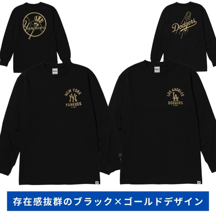 MLB スタンダード ゴールドプリント 長袖Tシャツ ロンT ヤンキース
