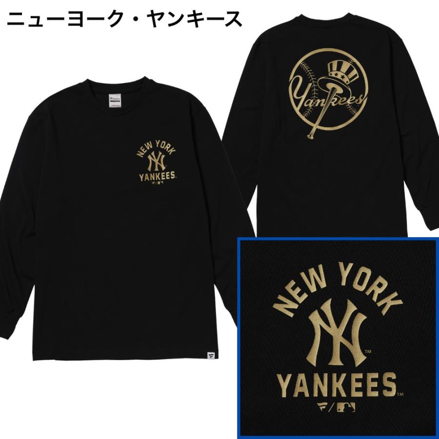MLB スタンダード ゴールドプリント 長袖Tシャツ ロンT ヤンキース