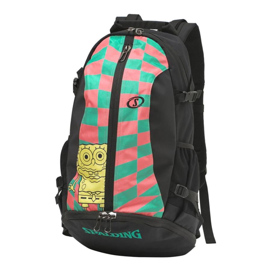 SPALDING （スポルディング） バスケットボール バッグ ケイジャー スポンジ・ボブ チェッカーフラッグ 【ピンク×ミントグリーン】 40-007SBC バックパック バスケットバッグ ユニセックス 男女兼用 桃/緑 25SS {SK} SPALDING（スポルディング） バスケットボール バックパック