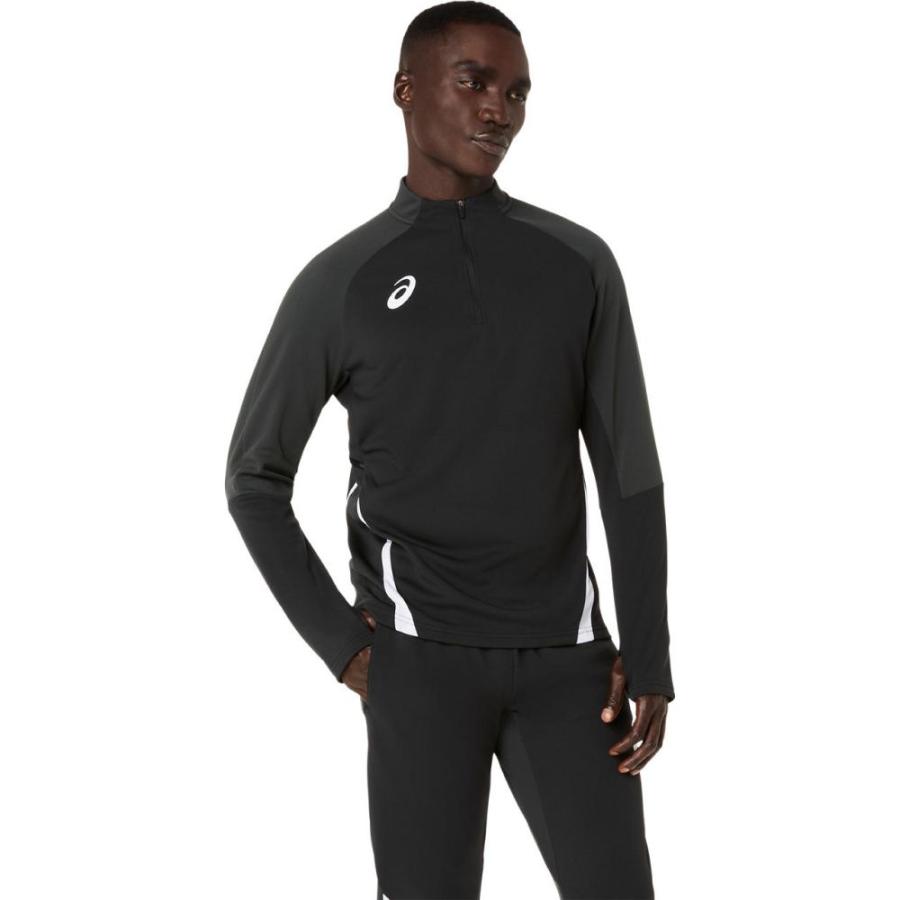 アシックス ハーフジップ ASICS（アシックス） ハーフジップニットシャツ 2101A349 001 : BEE